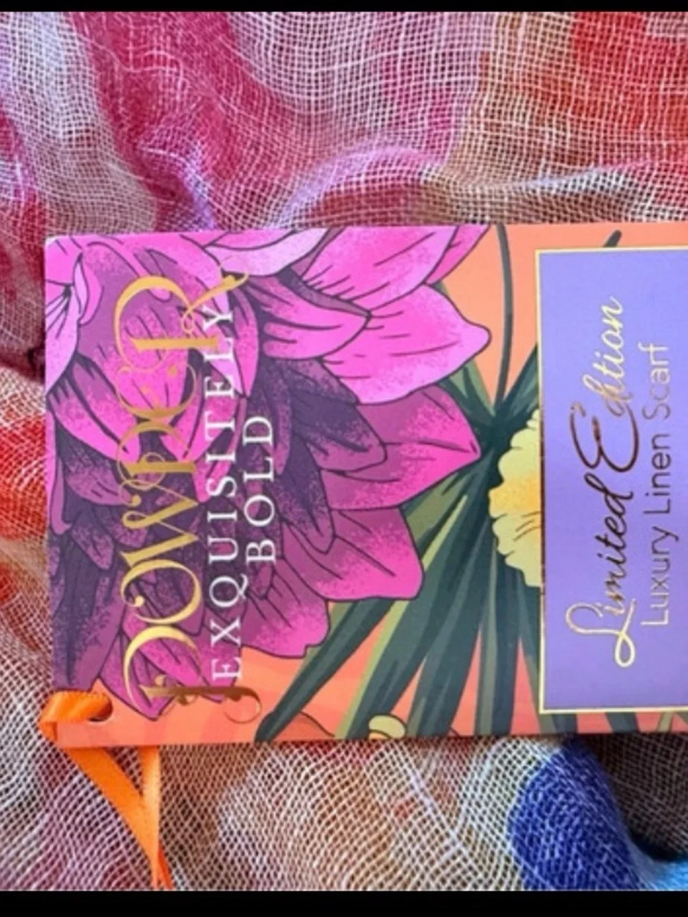 Exquisitely Bold Limited Edition Luxury Linen Floral Scarf